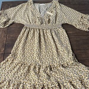 Max Studio Yellow and Blue Floral Dress